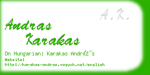 andras karakas business card